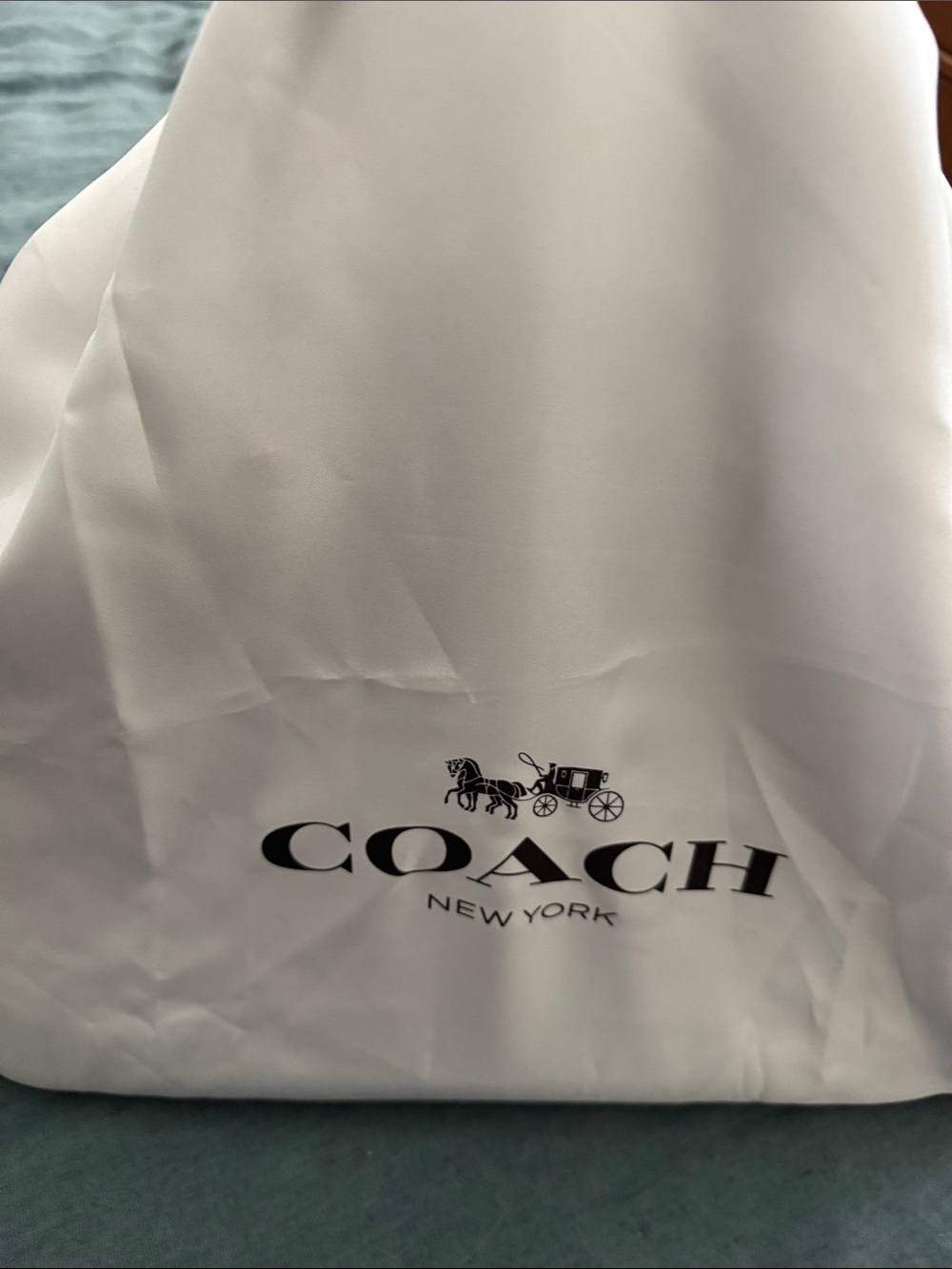 Coach White and Black Logo Dust Bag